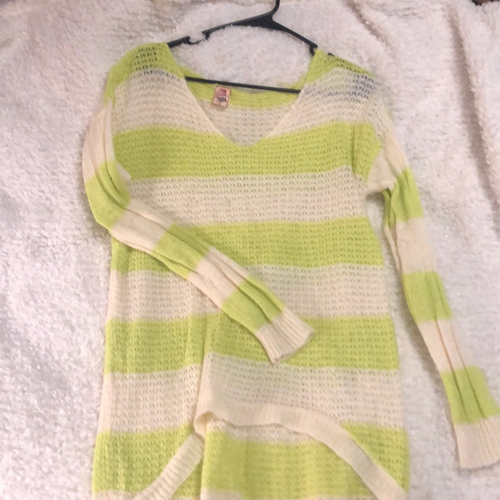 Greens and white striped sweater